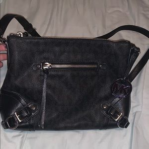 Michael Kors Black crossbody with silver hardware
